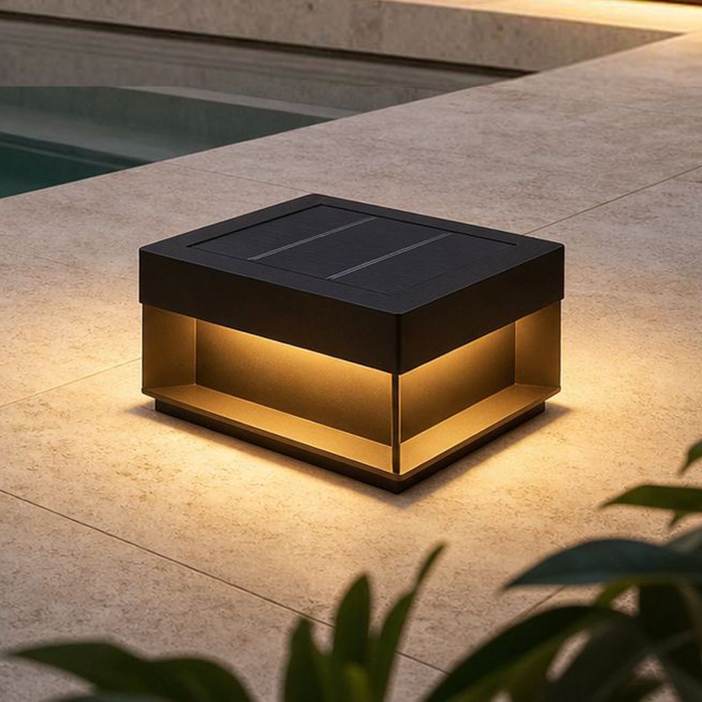 Nexo Modern Square Outdoor Solar Post Deck Light