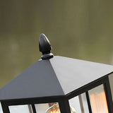 Ashton Solar Pillar Light Fixture Outdoor Black Gate Lamp